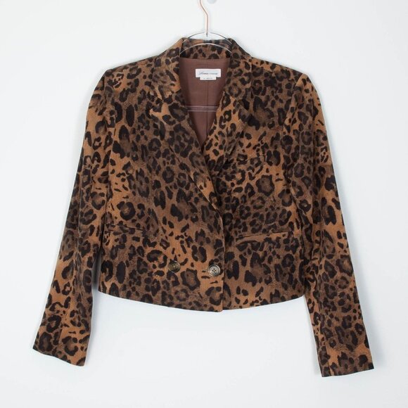 Lovers + Friends Atlanta Leopard Cropped Blazer Jacket Womens Size XS - Picture 3 of 9